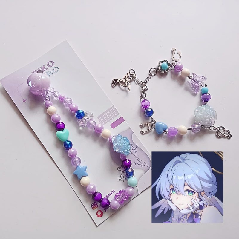 Robin inspired beaded bracelet || phonestrap || Honkai Star rail inspired manik bracelet and phonest