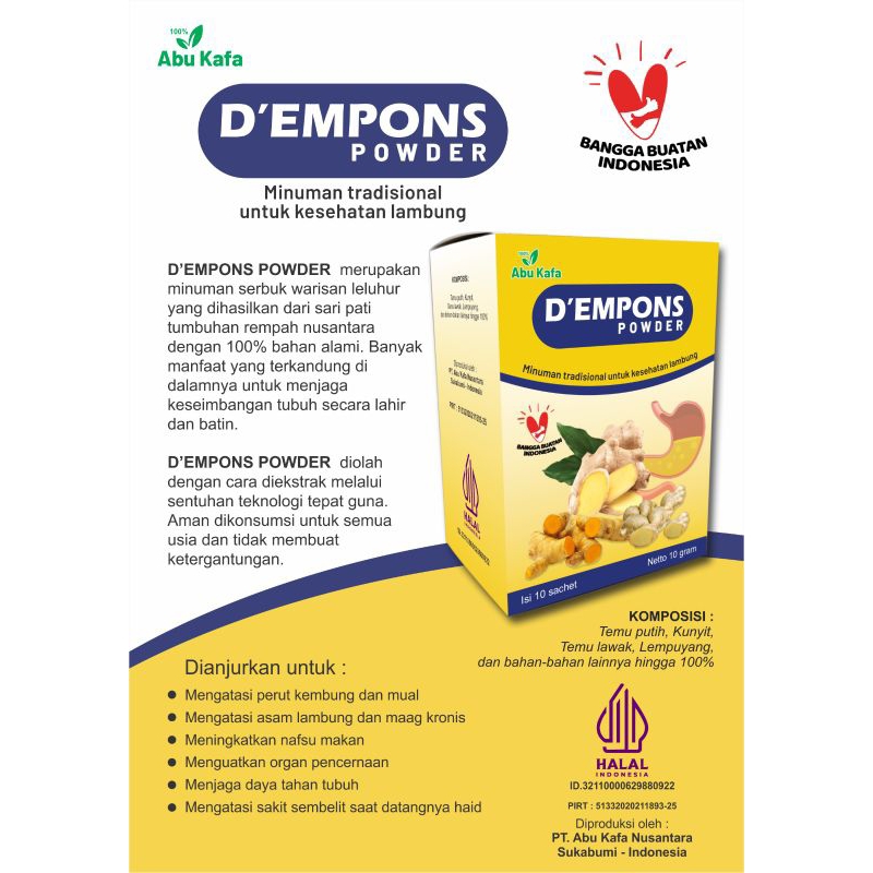 

D'empons Powder 1 Box isi 10 sachet Minuman Herbal Untuk Kesehatan Lambung