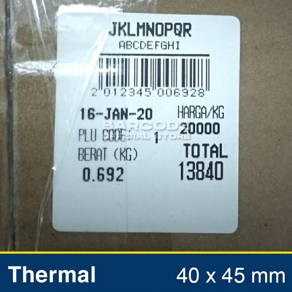 

Hadir Terbatas Label Sticker Thermal Timbangan Digital Buah 4X45MM 4X45 4 X 45 MM isi 5 pcs