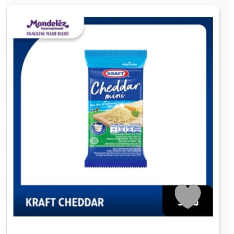 

Kraft Keju Cheddar 30gram