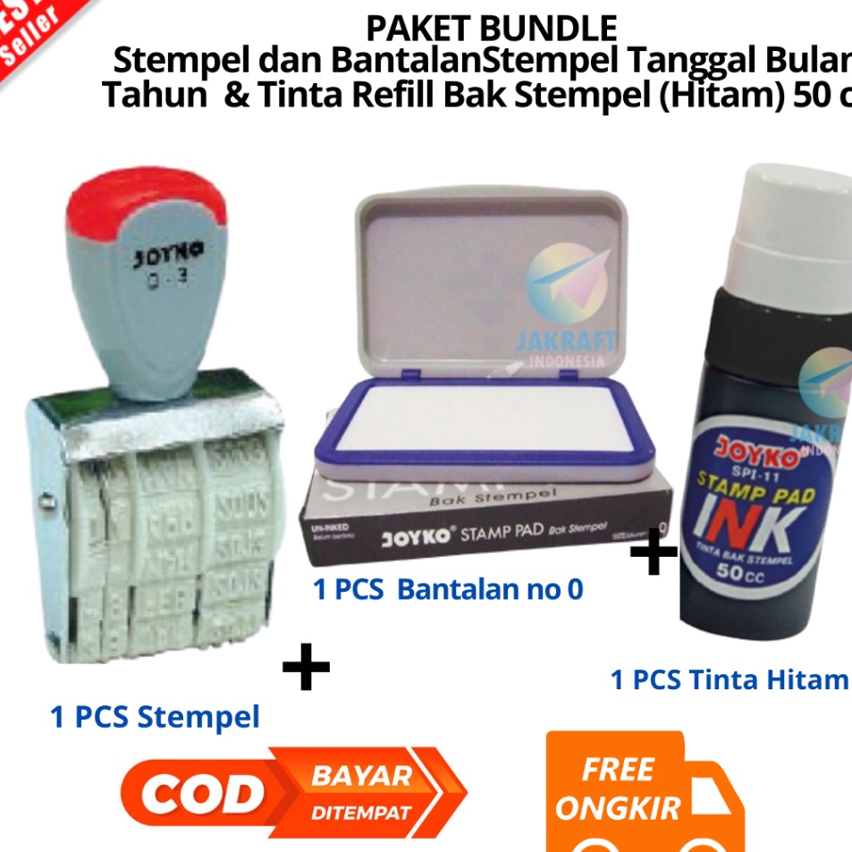 

Grosir Heboh JIB BAYAR DI TEMPAT PAKET Stempel DAN BANTALAN CETAK Tanggal Bulan Tahun 1 Warna JOYKO Kenko D3 Dater Stamp D3 PCS Tinta Refill Bak Stempel Hitam 5 cc JOYKO SPI13 Stamp Pad Ink PBF