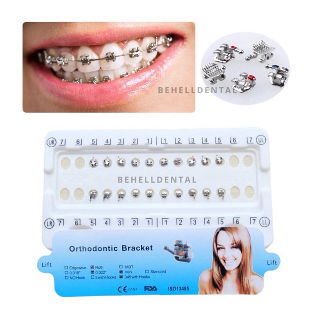 66 SALE ORI BRACKET BEHEL GIGI MIM MINI ROTH 22 WITH HOOK 345 BIRU PREMIUM  Kawat Dental Comfort Usa