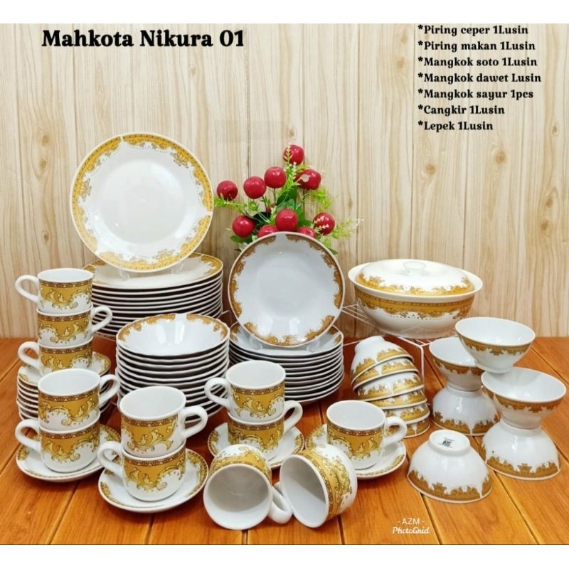DINNER SET MAHKOTA (FREE ONGKIR SEJAWA)