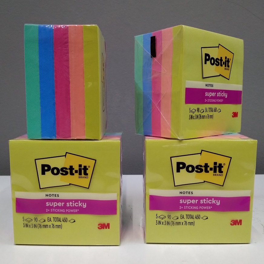 

Update Surprise 3M Post It Super Sticky Notes 6545SSJOY 3 inch x 3 inch 5 orang meliha