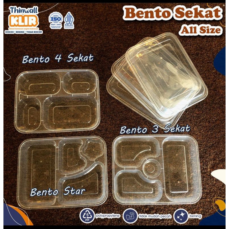 Thinwall bento sekat 3pcs