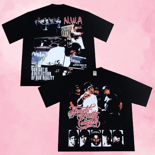 BIG OVERSIZE TSHIRT N.W.A BLACK SERIES - KAOS OVERSIZE TSHIRT COMBED