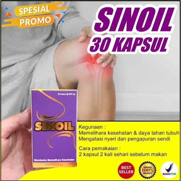 Obat pengapuran tulang sendi lutut rematik dan daya tahan tubuh ampuh sinoil 30 kapsul ORI