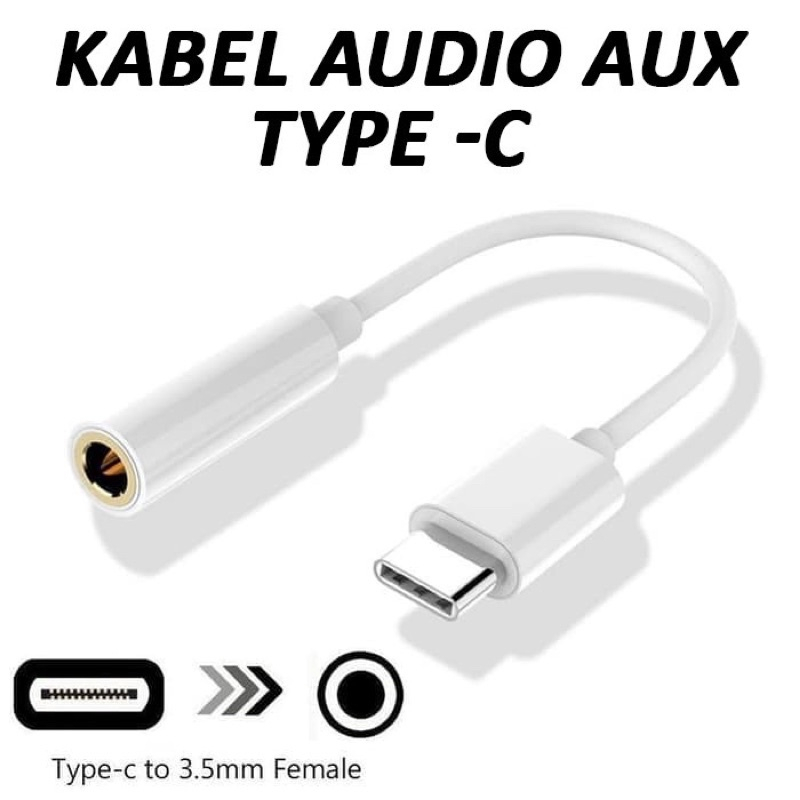 Kabel Jack Converter Headset Type C TO Jack 3.5MM - Earphone Headphone Handsfree