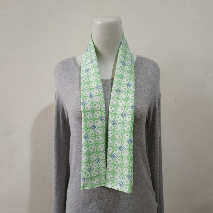 Ellena Syal batik Hijau unisex Khas Indonesia S17