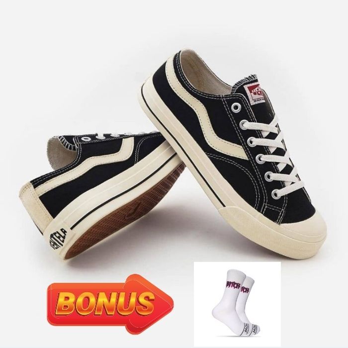 [Bonus Kaos Kaki Oldschol Motif Batch] SEPATU VENTELA LOW PUBLIC ORIGINAL SNEAKERS BESIC NATURAL BLA