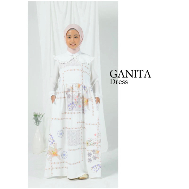 ZOYA GAMIS ANAK DARI GANITA GIRLS DRESS - gamis anak terbaru warna putih dari zoya