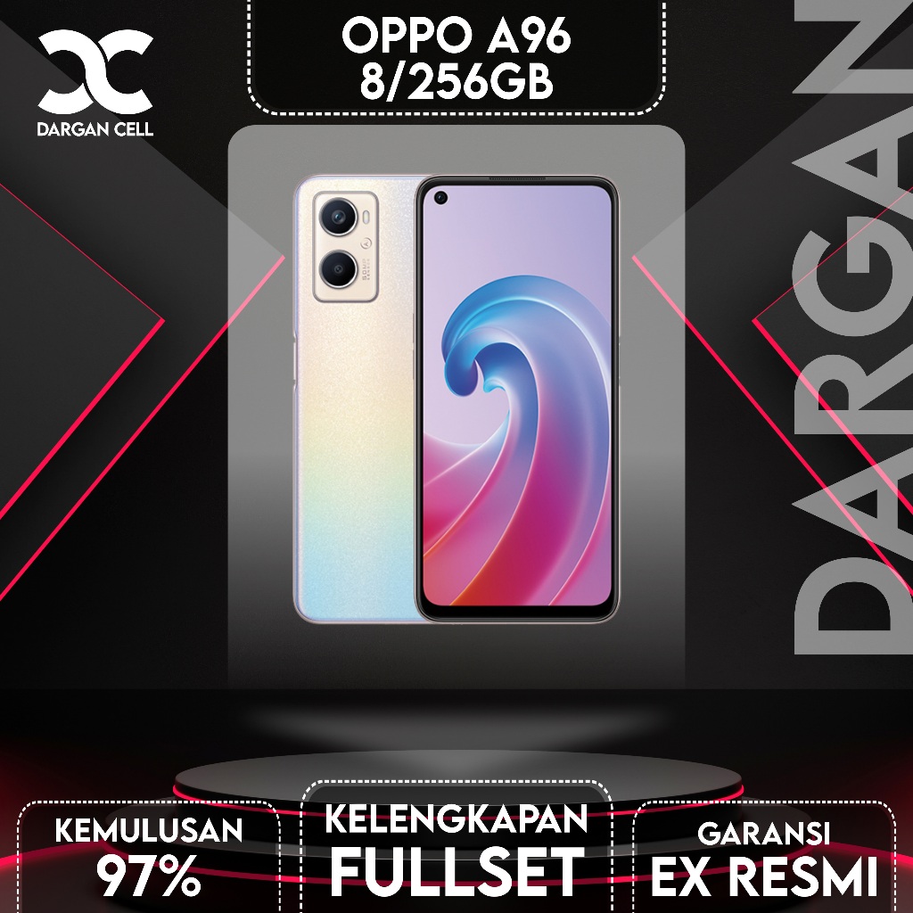 SEKEN LIKE NEW OPPO A96 8/256GB FULLSET MULUS SECOND GARANSI EX RESMI. WARNA PEARL PINK