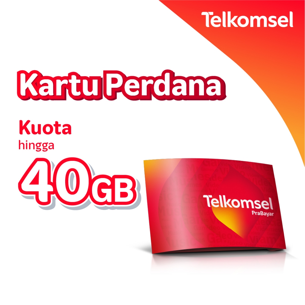 Kartu Perdana Telkomsel - PraBayar - Bulanan 30 Hari Hingga 40GB