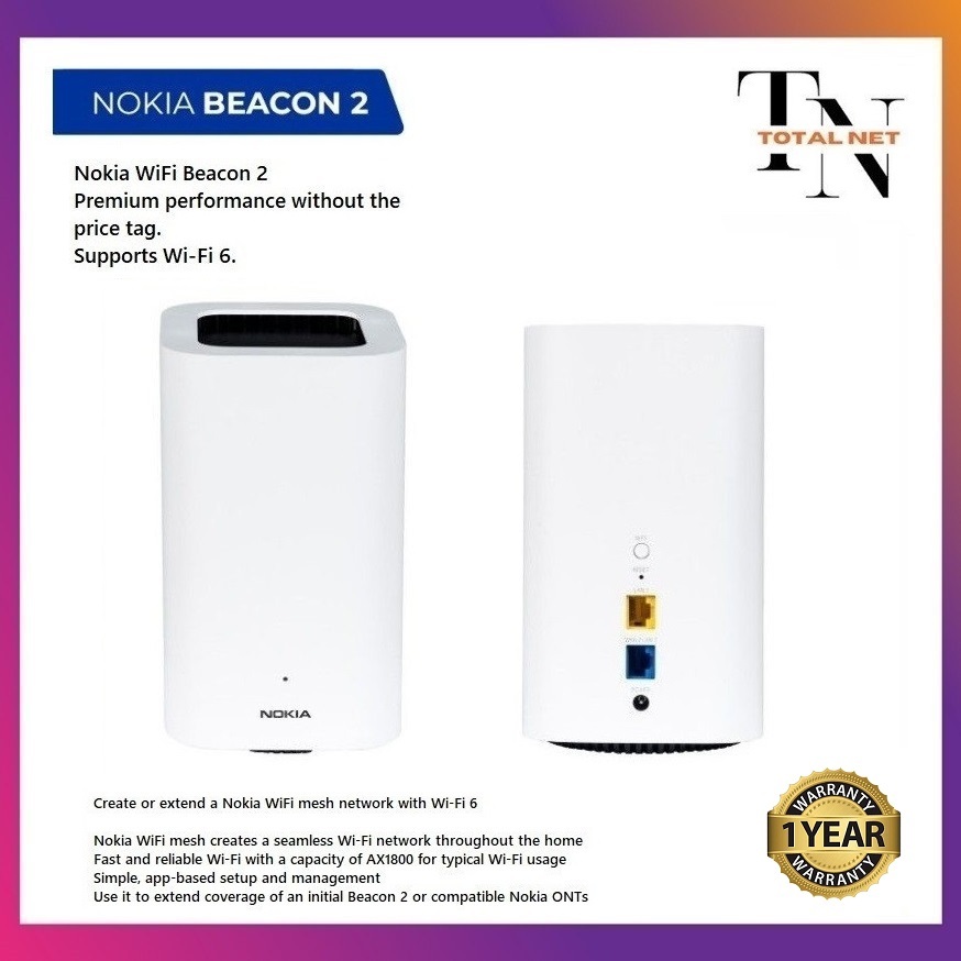Nokia Wifi Beacon 2 Home Wifi Gateway Mesh Router Extender Repeater BEACON2