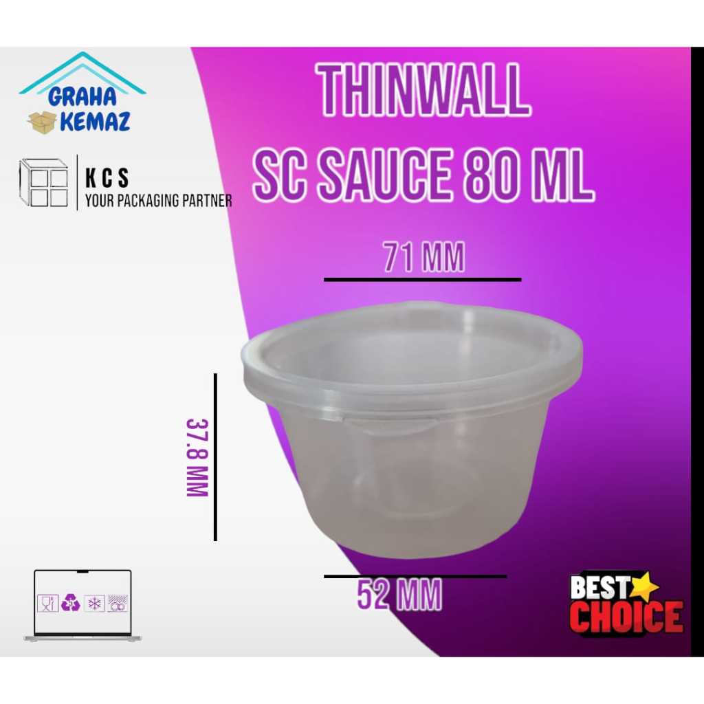 CUP SAUCE KCS 80 ml/Tempat Saus & Sambel/ tempat ice cream cup (ala2 walls) 50pcs