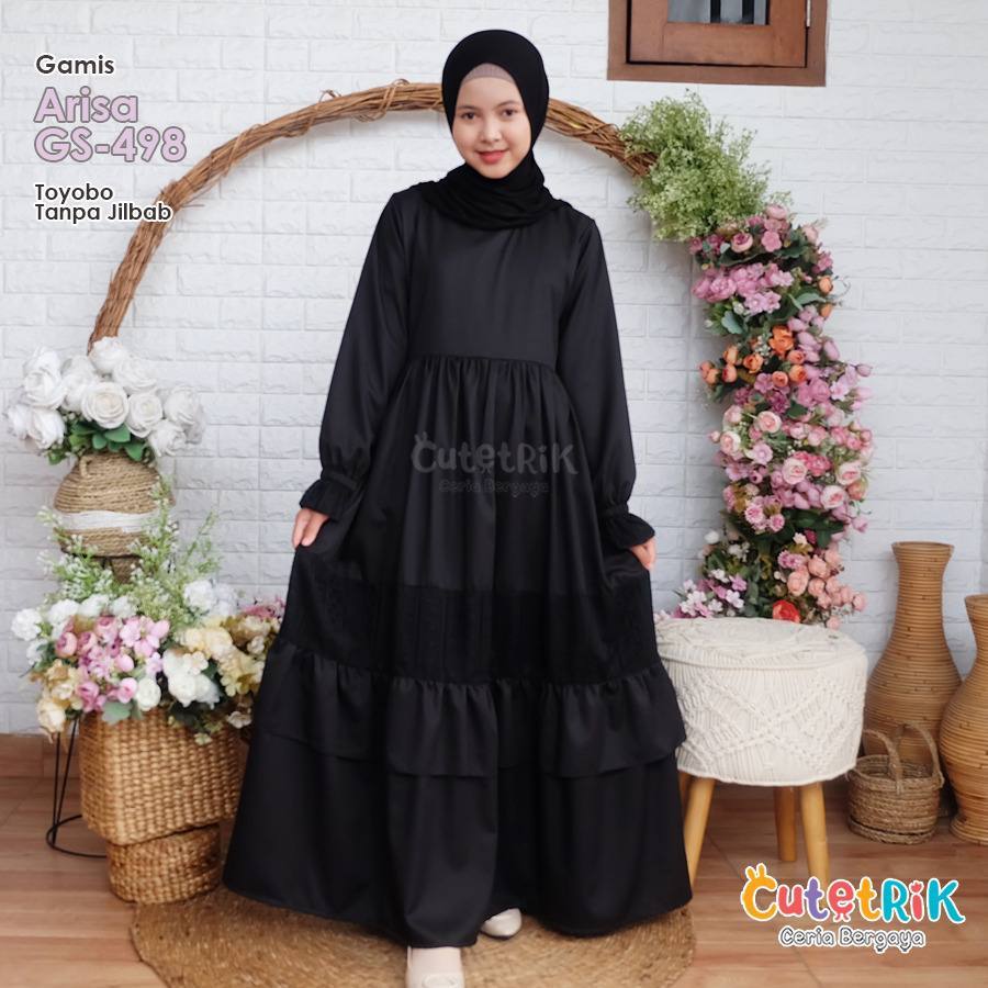 Gamis Anak Tanggung Gamis Anak Remaja Gamis Hitam Polos Katun Premium Gamis hitam Cutetrik Terbaru