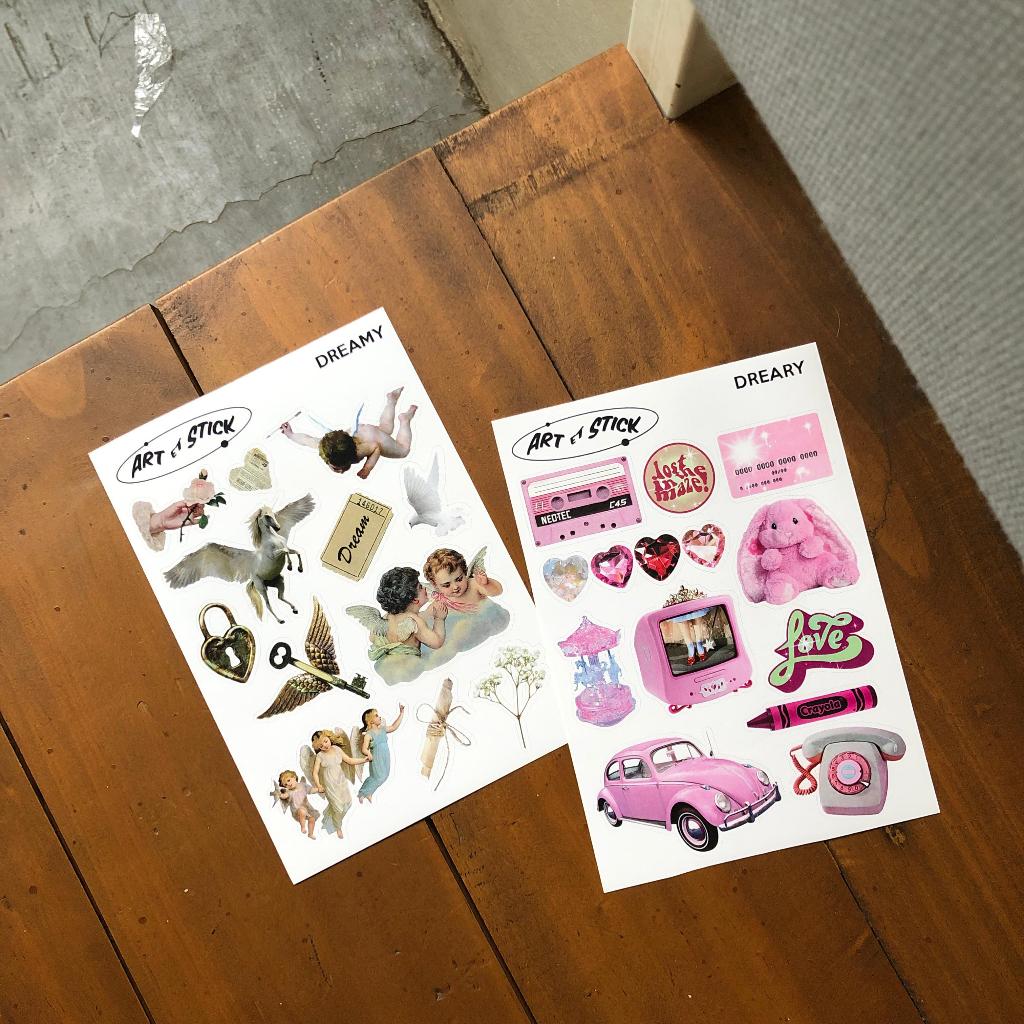 

ART ET STICK: Vintage Sticker Journal Jurnal Scrapbook DIY Bujo Perlengkapan Sekolah Kerajinan Alat Tulis