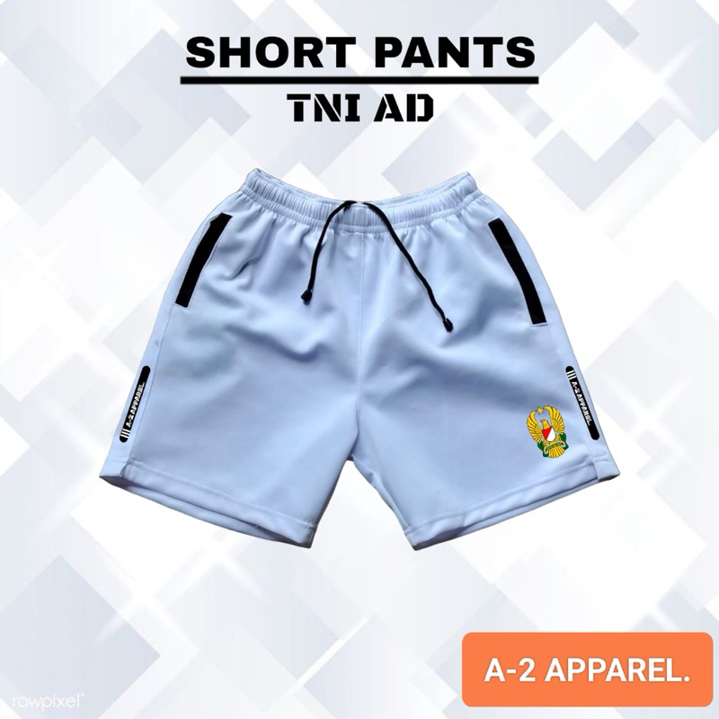 Celana pendek olahraga pria gym jogging volly running Celana olahraga putih TNI AD TNI AU Kostrad