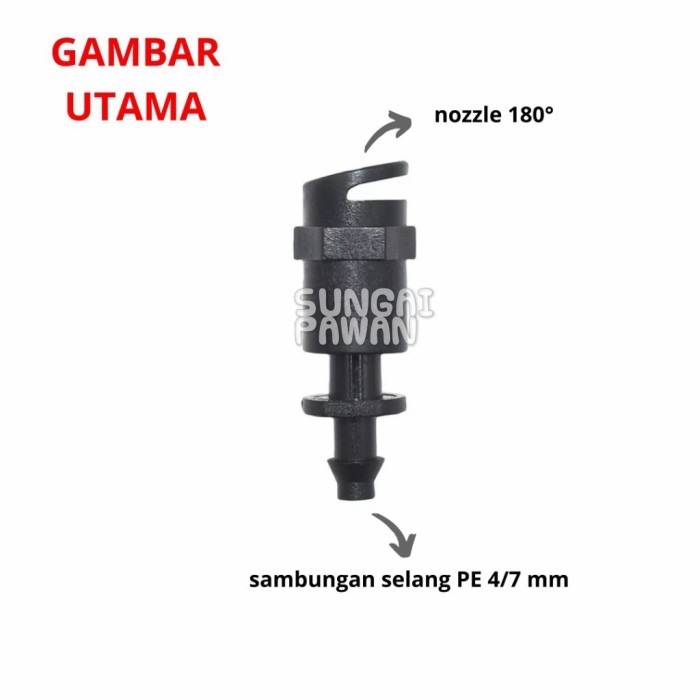 Nozzle nosel sprayer penyiram tanaman selang PE 4/7 mm irigasi kebun