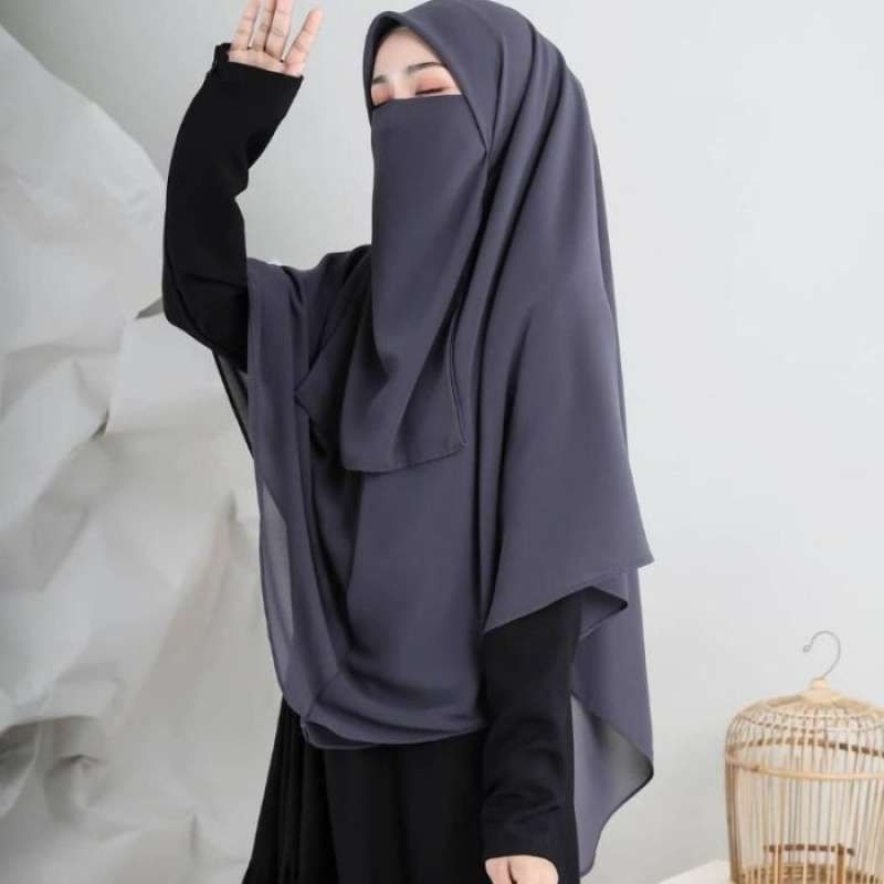 hijab segiempat set cadar instan fattah hejab