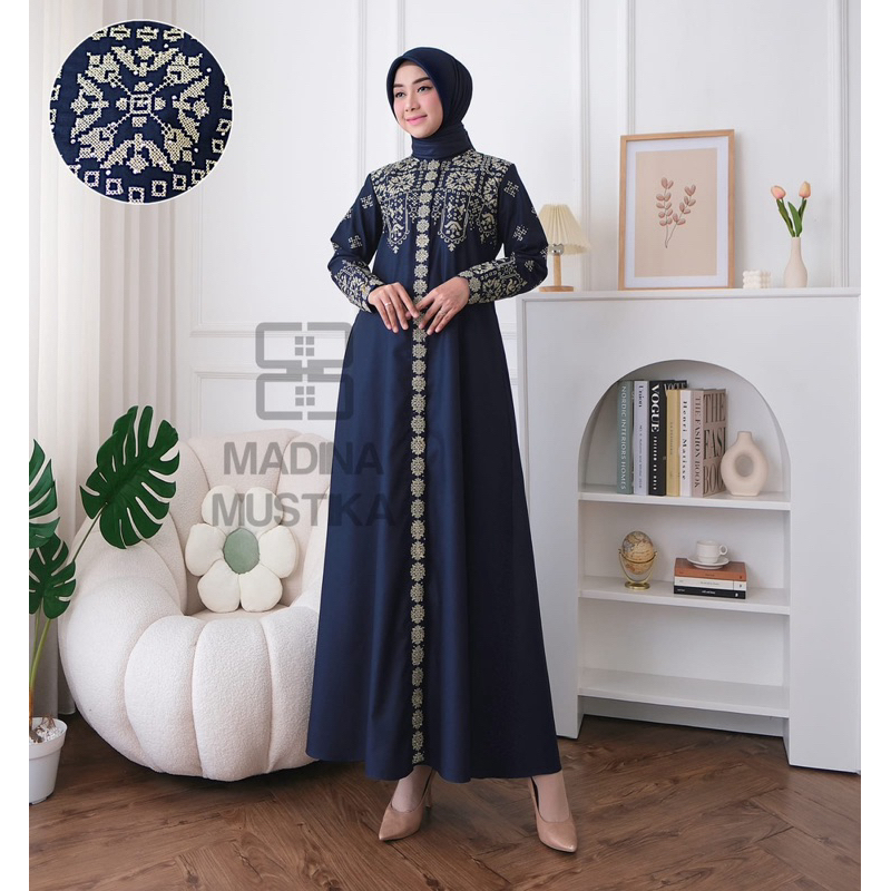 Hajrah calandra dress// gamis toyobo bordir komputer//gamis bordir terlari dari guzel