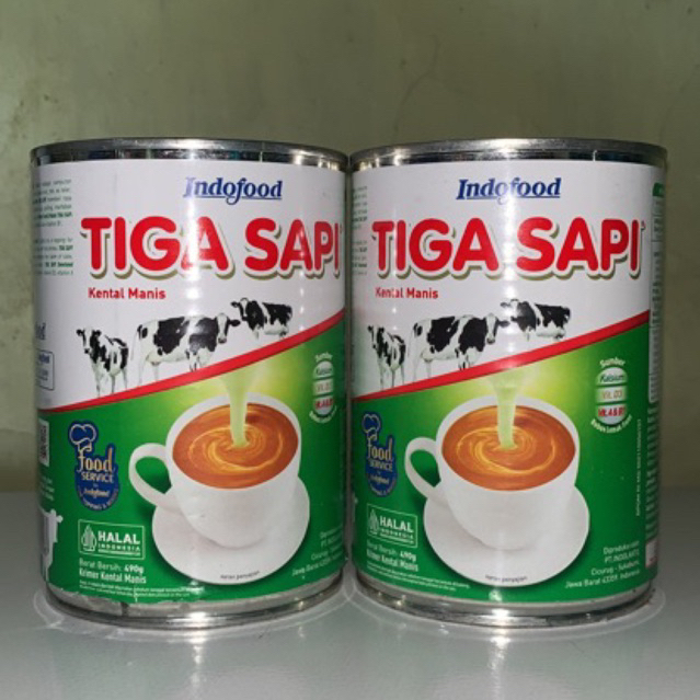 

Tiga sapi 490g susu kaleng