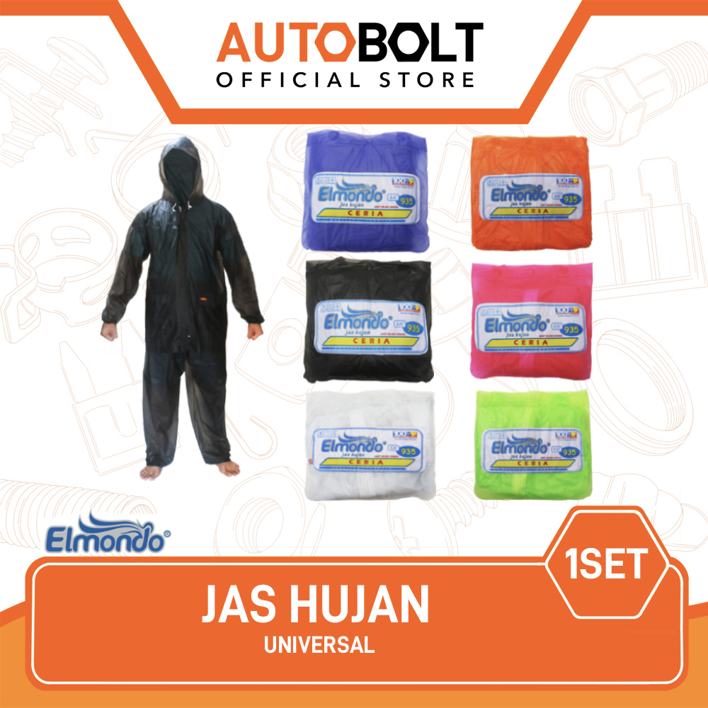 Jas Hujan Setelan Baju Celana Jaket Dewasa Wanita Pria Tangan Panjang Stelan Hitam Biru Hijau Orange