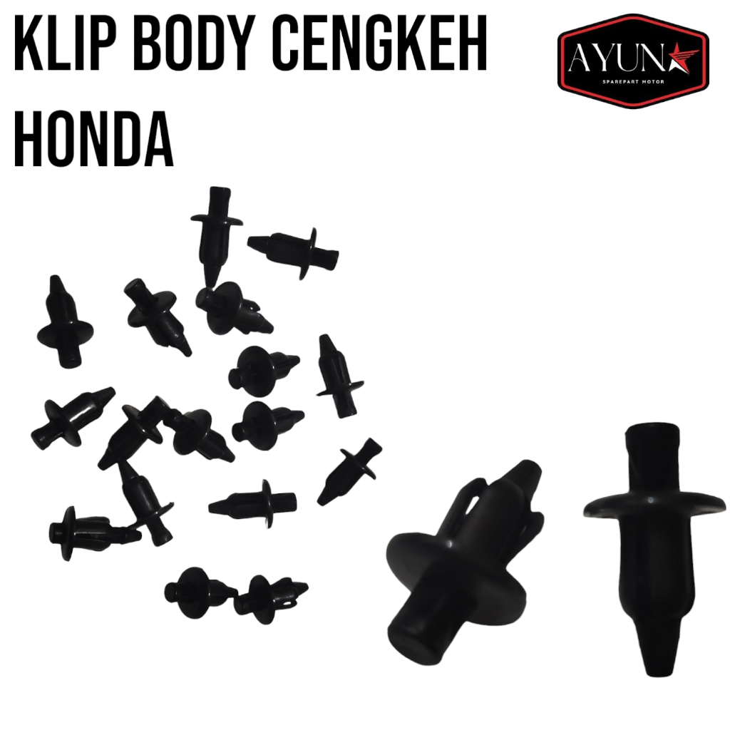 Baut klip Rivet klip cengkeh honda kancing klip body honda plastik hitam 10 pcs