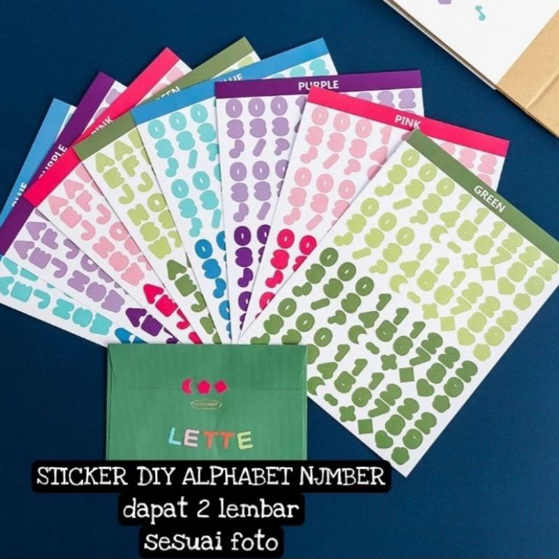 

Isi 2pcs Stiker Diy Huruf Alphabet Stiker Deco Ajbad Angka Warna Warni isi