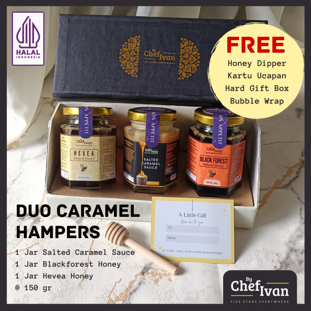 

Duo Honey Caramel Hampers Madu dan Selai Kurma Parcel Sehat Gift Set by Chef Ivan