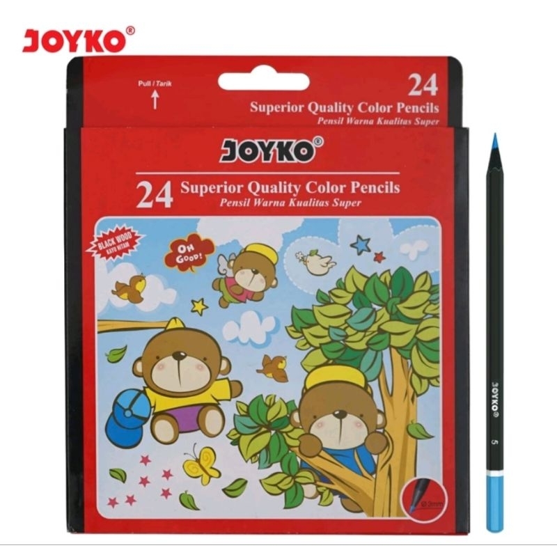 

Joyko Pensil Warna Kayu Hitam Black Wood Color Pencils Hexagonal Grip CP-2 Joyko