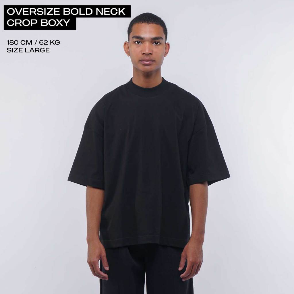 Flash Sale Kaos Polos Oversized Boxy Crop Bold Neck Abyad Apparel Pro