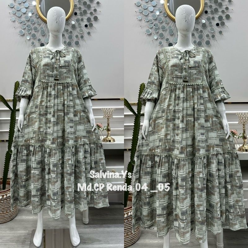 Midi dress crespo salvina ys original renda terbaru.