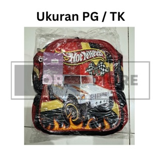 Tas Sekolah Anak Karakter Mobil Car Hot Wheels Tas Ransel Anak Backpack Tas Punggung Cowok Laki-Laki