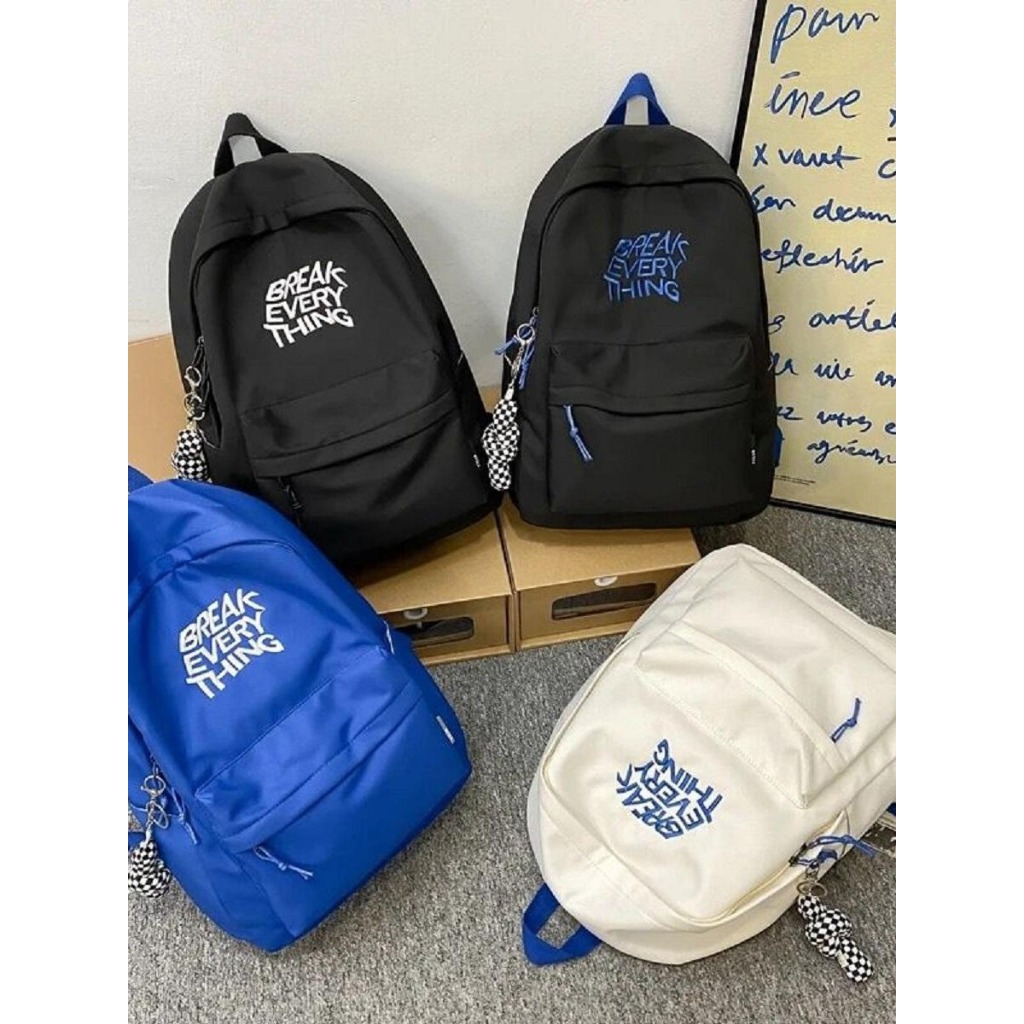 TAS PUNGGUNG MOTIF SIMPLE  / TAS RANSEL SEKOLAH PRIA DAN WANITA