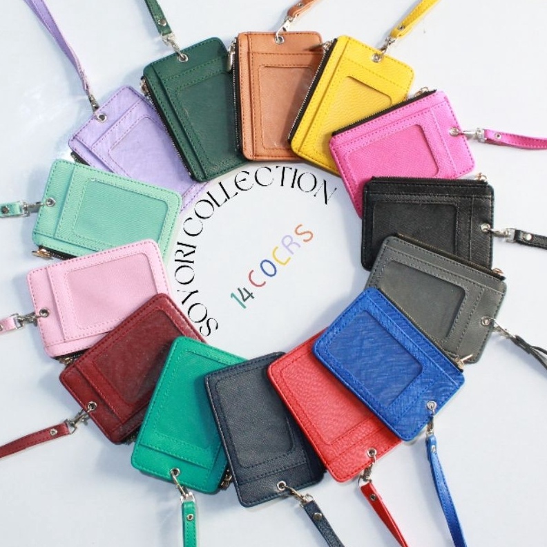 

KODE F4H id card holder lanyard nametag ZIPPER warna warni SID3