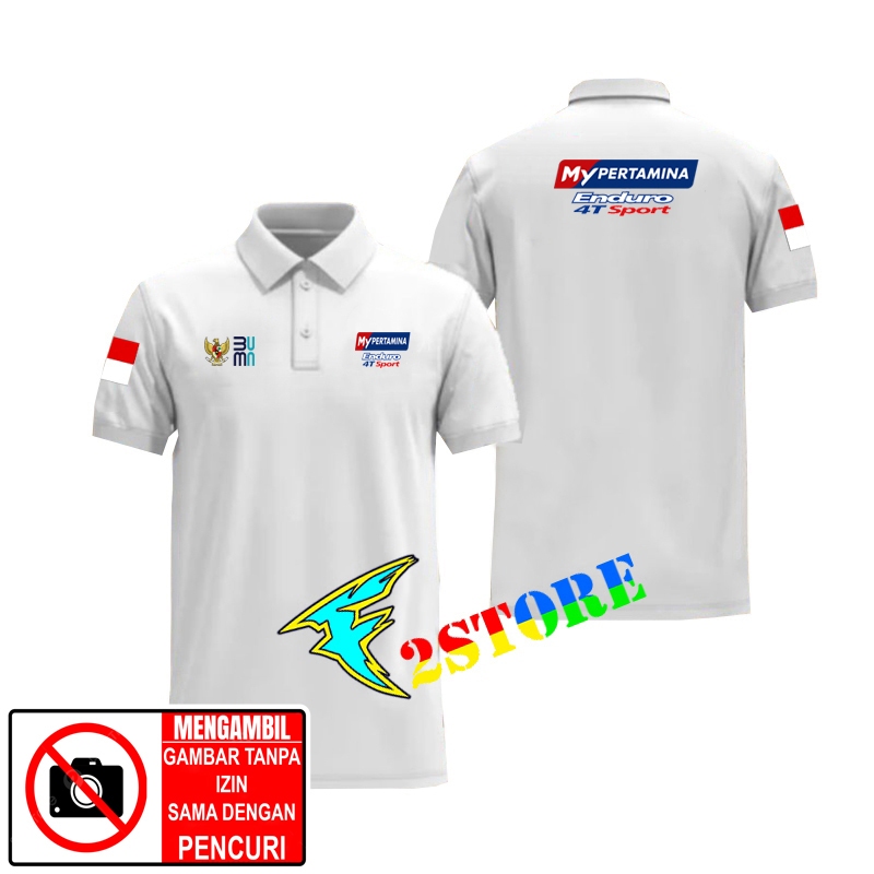 Kaos Baju Kerah Model Baju Kerah MY PERTAMINA ENDURO 4T LOGO DADA DAN PUNGGUNG F2ASTORE