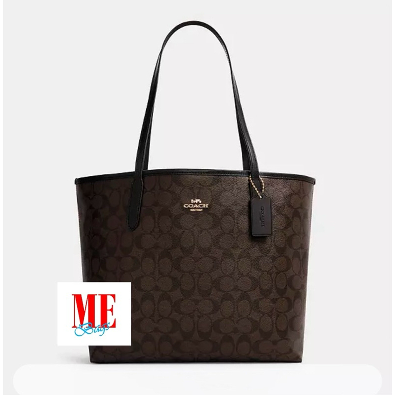 Coach City Tote Signature brown black