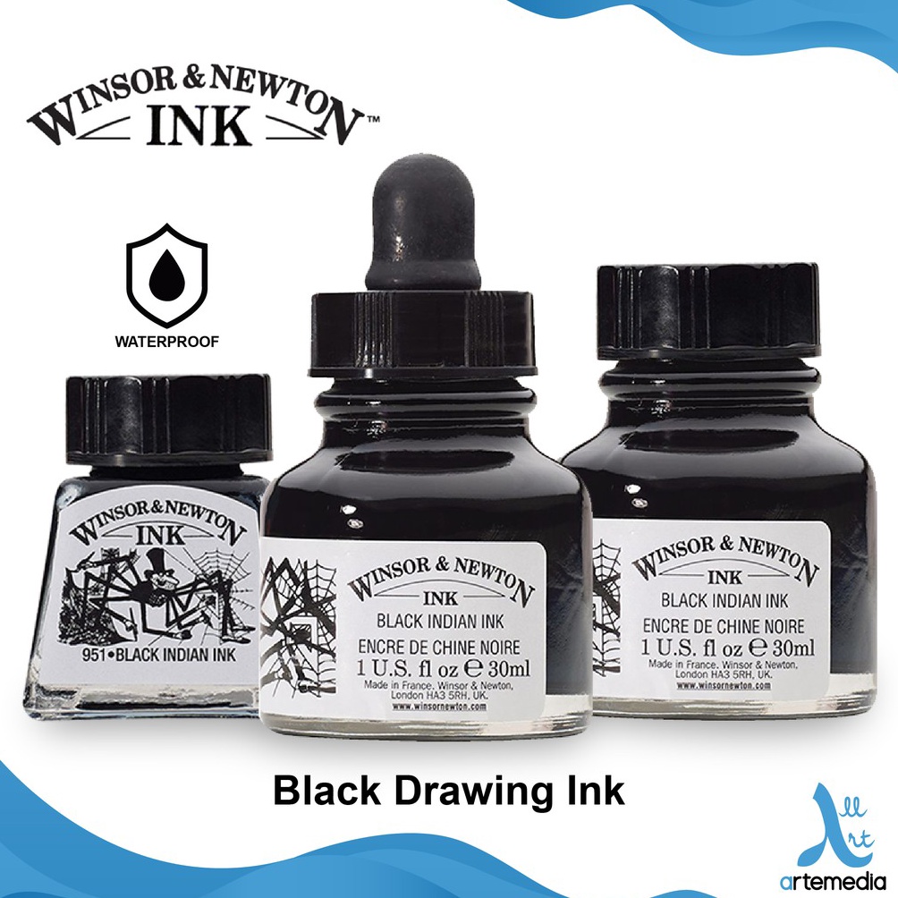 

Winsor Newton Black Drawing Ink Calligraphy ART G2F1
