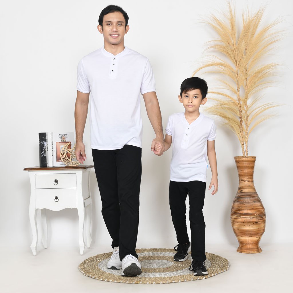 Baju Kurta Anak Cowok Kaos Atasan Koko Laki-Laki 1 2 3 4 5 6 7 8 9 10 11 12 Tahun Putih