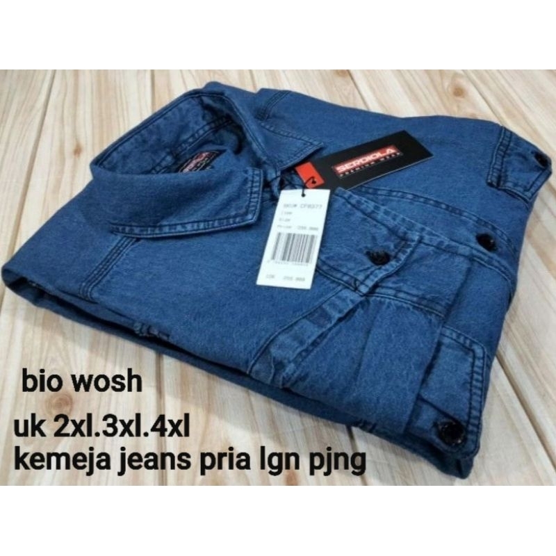 BAJU KEMEJA JEANS/LEVIS PRIA LENGAN PANJANG UK JUMBO XXL,XXXL,XXXXL kemeja flanel pria lengan panjan