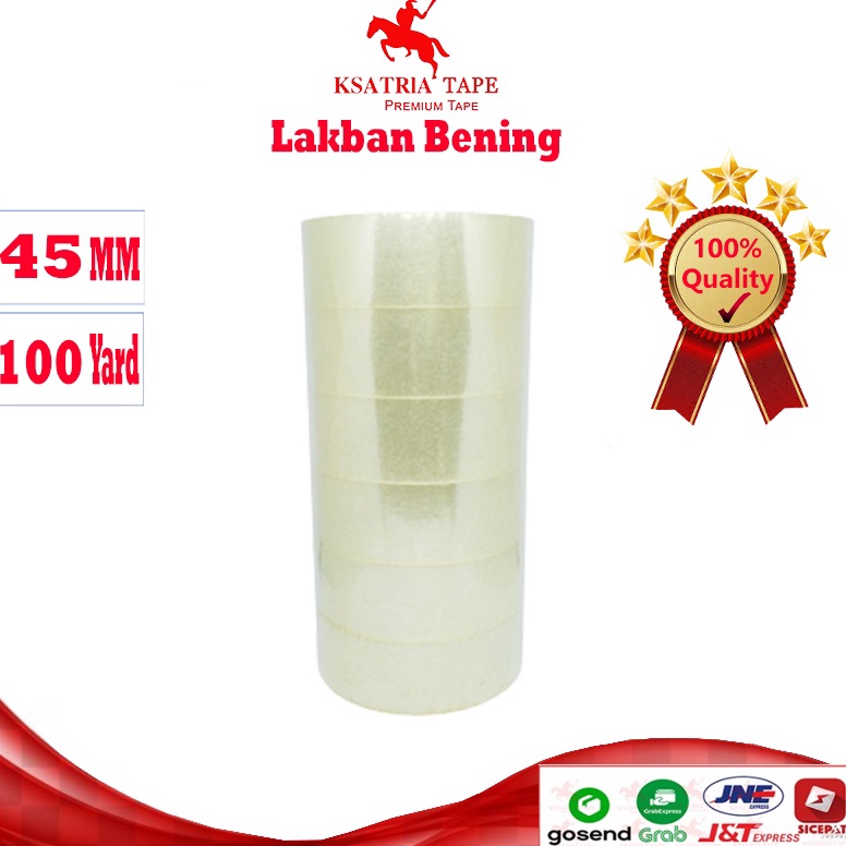 

KODE T13O TERMURAH Lakban OPP Tape Lakban Bening Dunia Packing Tape 1 Yard 1 Slop COD