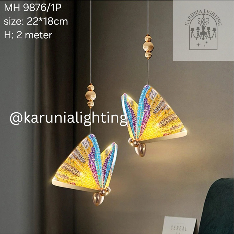 Lampu Gantung Modern Butterfly Led 3 Colours