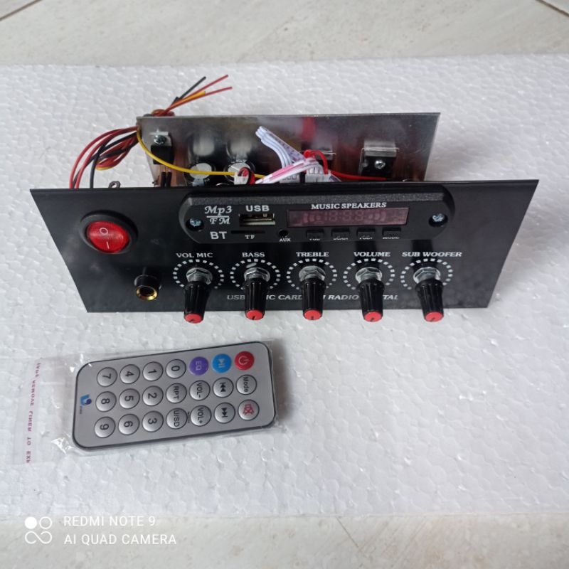 cod modul kit rangkaian mesin speaker aktif mono subwoofer tip mospek plus MP3 bluetooth