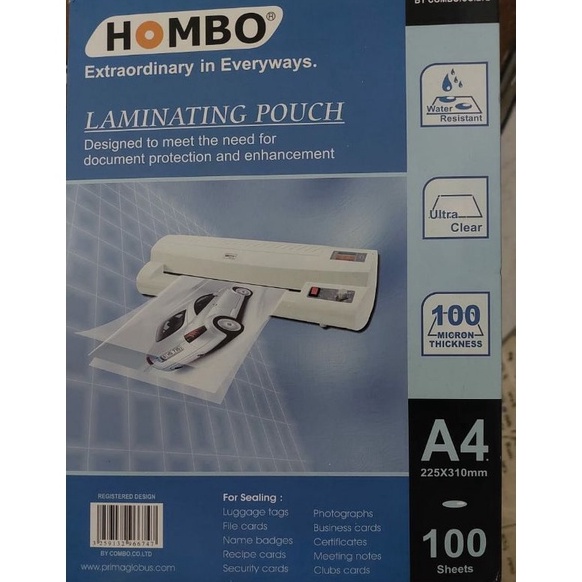 

PLASTIK LAMINATING A4 ISI 1 MICRON HOMBO BERKUALITAS ART D7Y4