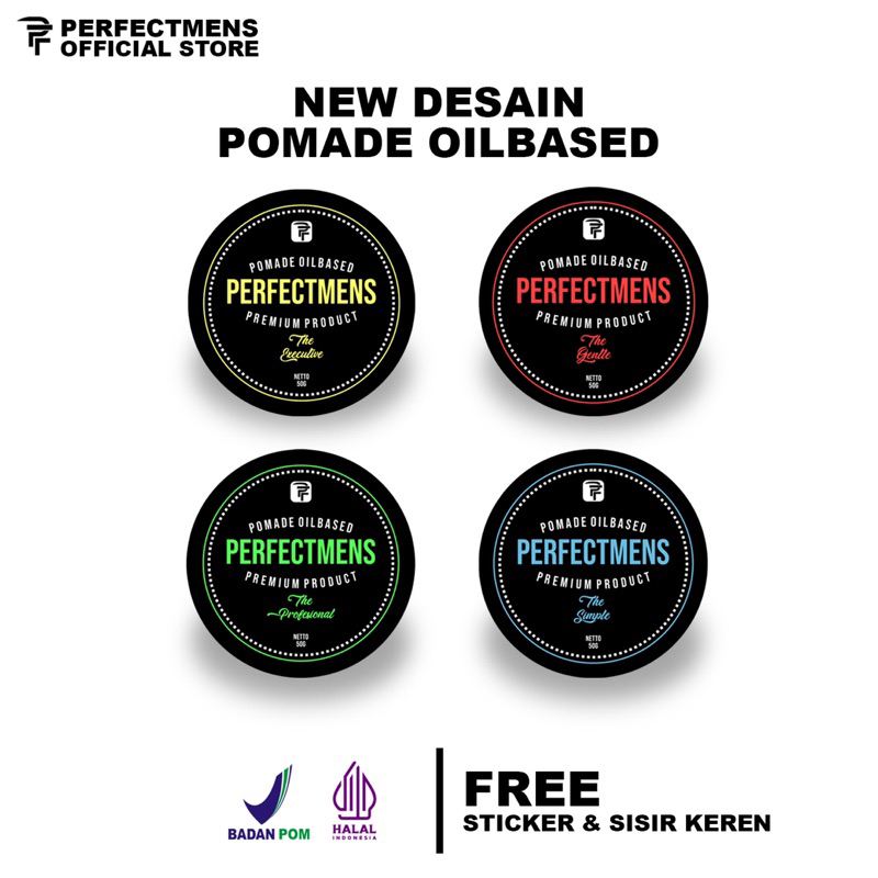 POMADE PERFECTMENS Oilbased 50gr PREMIUM style BEST QUALITY (Gratis sisir+sticker+exclusive box) GOO