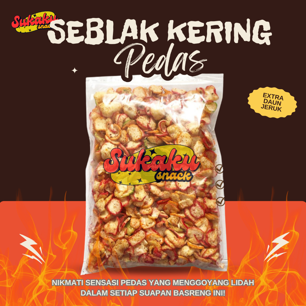 

sukaku - kerupuk jablay kerupuk bawang seblak pedas daun jeruk 250gr