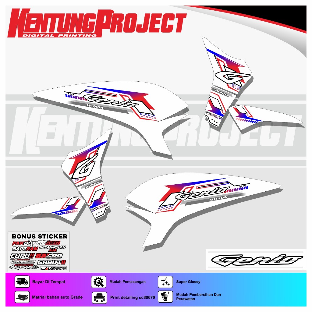 STRIPING STICKER VARIASI HONDA GENIO STICKER VIRAL HOLOGRAM HONDA GENIO