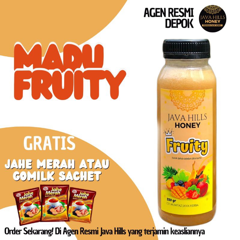 

FREE JAHE MERAH Madu Fruity Madu buah-buahan untuk Sariawan Amandel Sembelit Java Hills Honey by CV Mumtaz Java Herba JavaHills Honey ASLI bisa COD