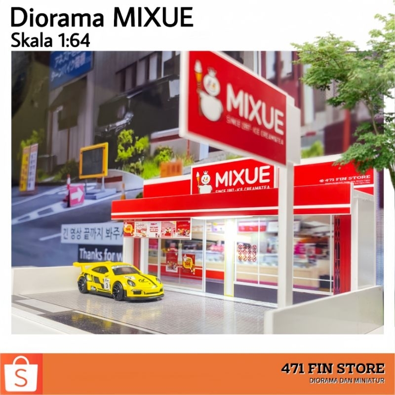 DIORAMA MIXUE, Miniatur, Parkir Mobil Hotwheels skala 1:64